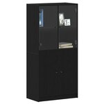 vidaXL Haut Armoire Noir 68 x 37 x 142 cm Bois d'ingénierie
