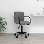 vidaXL Chaise pivotante de bureau Gris foncé Velours