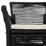 vidaXL Chaise d'Extérieur avec coussin 2 Pièces Noir et Crème polyrotin