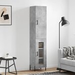 vidaXL Buffet haut Gris béton 34 5x34x180 cm Bois d'ingénierie
