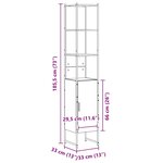 vidaXL Cabinet de salle de bain avec stockage Beige 33 x 33 x 185.5 cm