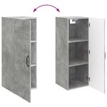 vidaXL Armoire Murale Gris béton 33 x 34 5 x 90 cm Bois d'ingénierie