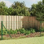 vidaXL Clôture en treillis métallique et piquet d'ancrage vert 1x10m