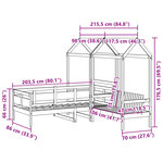 vidaXL Ensemble de lit de jour et de banc et toit sans matelas blanc