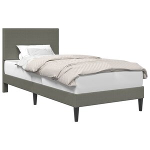 vidaXL Cadre de lit Gris clair 100 x 200 cm Tissu en velours côtelé