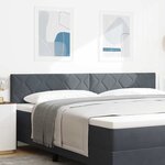 vidaXL Tête de lit Montage mural Géométrique Gris foncé 200 cm Velours