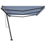 vidaXL Auvent manuel rétractable sur pied 600x300 cm Bleu/Blanc