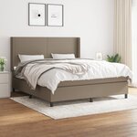 vidaXL Sommier à lattes de lit avec matelas Taupe 180x200 cm Tissu