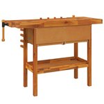 vidaXL Établi avec tiroirs et étaux 124x52x83 cm Bois massif d'acacia