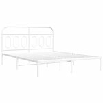 vidaXL Cadre de lit métal avec tête de lit blanc 140x200 cm
