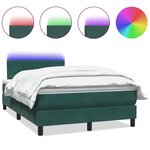 vidaXL Sommier à lattes de lit et matelas et LED vert foncé 120x220cm velours