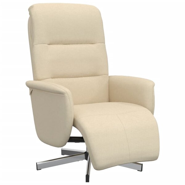 vidaXL Fauteuil inclinable avec repose-pied crème tissu