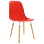 Vidaxl chaises de salle à manger 6 pcs rouge plastique
