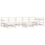 vidaXL Salon de jardin 8 Pièces Blanc Bois de pin massif