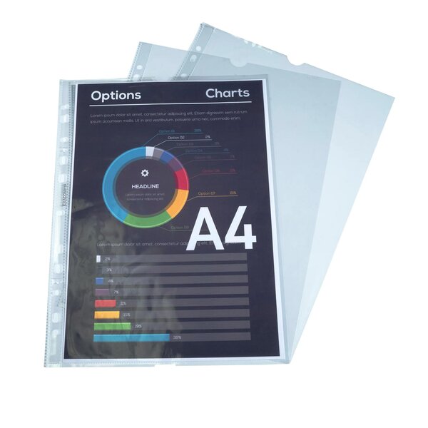 Bloc 50 Pochettes Perforées Pp Lisse Quick Doc - A4 - Cristal - Exacompta