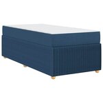 vidaXL Cadre de lit avec matelas Bleu 80 x 200 cm tissu