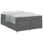 vidaXL Cadre de lit avec matelas Gris foncé 140 x 200 cm tissu