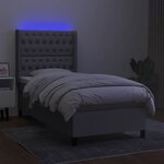 vidaXL Sommier à lattes de lit matelas LED Gris clair 100x200 cm Tissu