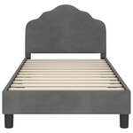 vidaXL Cadre de lit pour enfants avec tête de lit Gris foncé