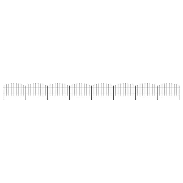 vidaXL Clôture de jardin à dessus en lance Acier (1-1 25)x13 6 m Noir