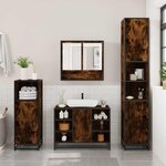 vidaXL Ensemble meubles salle de bain 4 Pièces chêne fumé bois ingénierie