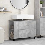 vidaXL Unité de vanité de salle de bain Gris béton 80 x 35 x 60 cm