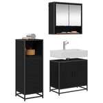 vidaXL Ensemble de mobilier de salle de bain 3 Pièces Chêne noir
