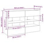 vidaXL Meuble TV mural Montage mural Chêne noir 98 5 x 30 x 60 5 cm