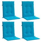 vidaXL Coussins de chaise de jardin à dossier bas lot de 4 bleu