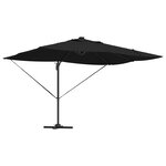 vidaXL Parasol déporté Roma avec LED Noir 352x251x265 cm Aluminium