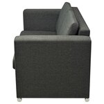 vidaXL Canapé à 2 places Tissu Gris foncé
