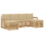 vidaXL Ensemble de canapés d'extérieur 5 pc Blanc et Beige Polyester