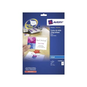Pochette de 80 cartes de visite ( 85x54 mm ) jet d encre photo brillant AVERY ZWECKFORM