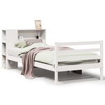vidaXL Lit bibliothèque sans matelas blanc 100x200 cm bois pin massif