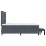 vidaXL Lit à ressort avec matelas et banc gris foncé 140x190 cm velours