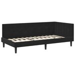 vidaXL Cadre de lit d'angle avec matelas 2 pc Noir 100 x 200 cm