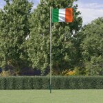 vidaXL Drapeau de l'Irlande et mât 6 23 m Aluminium