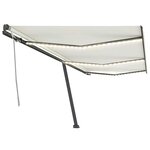 vidaXL Auvent manuel rétractable avec LED 600x300 cm Crème