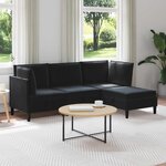 vidaXL Ensemble de meubles pour le salon 4 Pièces Noir Velours