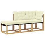 vidaXL 3 pc Unité de canapé sectionnel Blanc