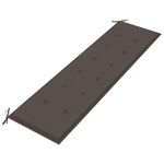 vidaXL Banc de jardin avec coussin taupe 175 cm Teck massif