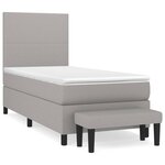vidaXL Sommier à lattes de lit et matelas Gris clair 90x190 cm Tissu