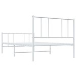 vidaXL Cadre de lit métal sans matelas avec pied de lit blanc 90x190cm