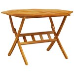 vidaXL Table pliable de jardin Ø110x75 cm bois d'acacia solide