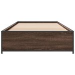 vidaXL Cadre de lit chêne marron 100x200 cm bois d'ingénierie et métal