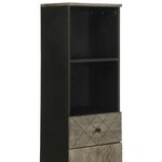 vidaXL Armoire de salle de bain noir 38x33x160 cm bois massif manguier