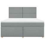 vidaXL Sommier à lattes de lit avec matelas Gris clair 180x200cm Tissu