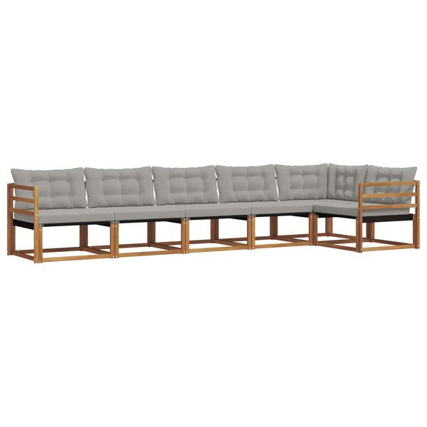 vidaXL Ensemble de canapés d'extérieur 6 pc Gris Naturel et Clair