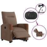 vidaXL Fauteuil inclinable électrique marron tissu