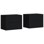 vidaXL Tables de chevet murales 2 Pièces noir 45x30x35 cm